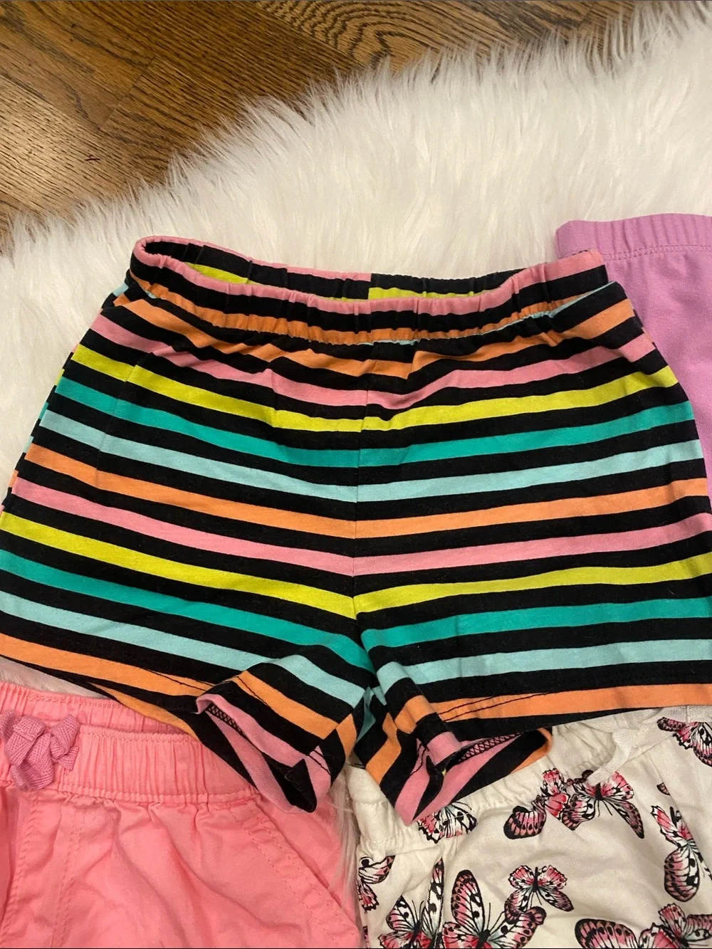 Girls 6-Pack Cotton Blend Pull-On Shorts - Mixed Colors and Prints 5T